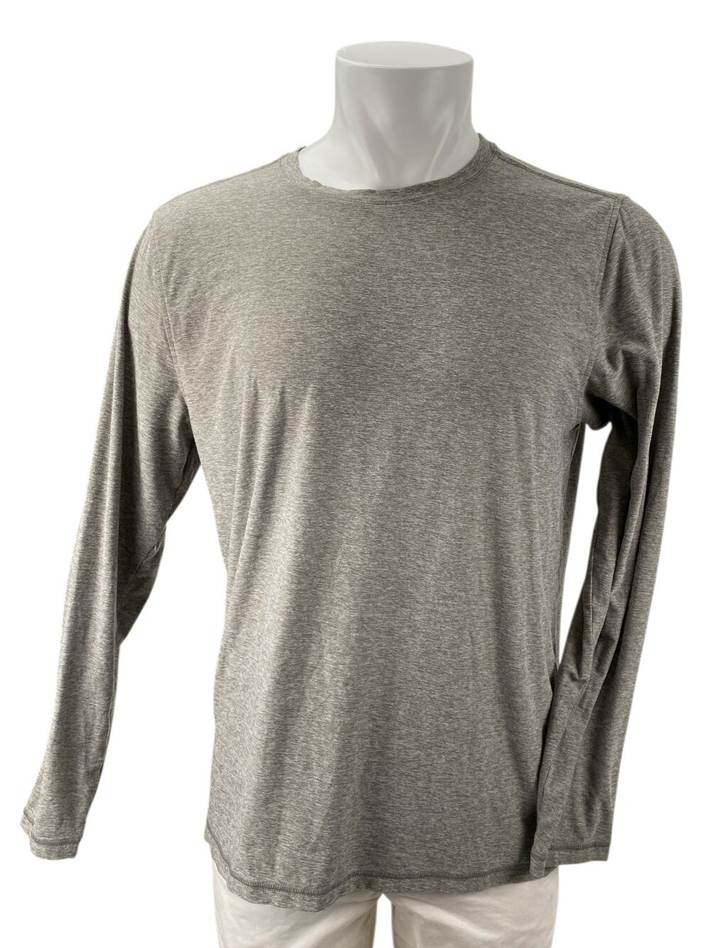 Vuori Men's Heather Gray Long Sleeve Crew Neck Basic Knit T Shirt Tee Top Size S